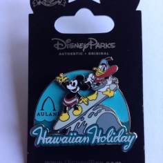 Great pin-on-pin of Mickey and Donald surfing