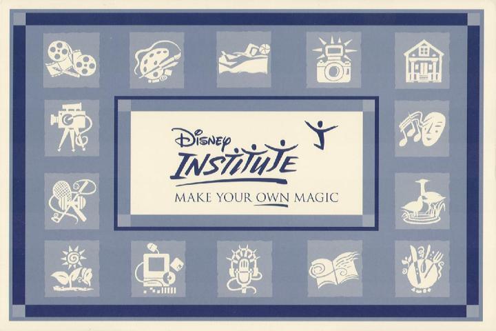 The original Disney Institute logo and logos for the different fields they offered classes in