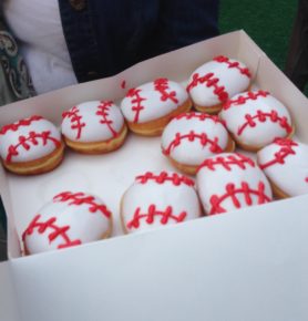 Baseball shaped Krispy Kreme Donuts!