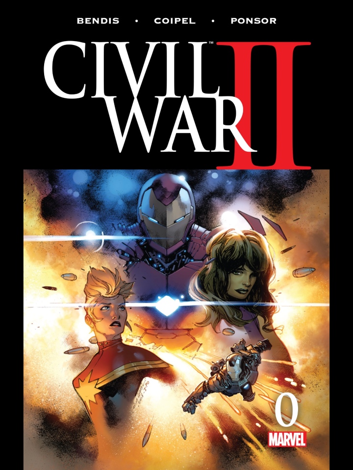 The cover to this year's Civil War #0 - great artwork and good writing but not much happens.  It's all just set up for the actual event