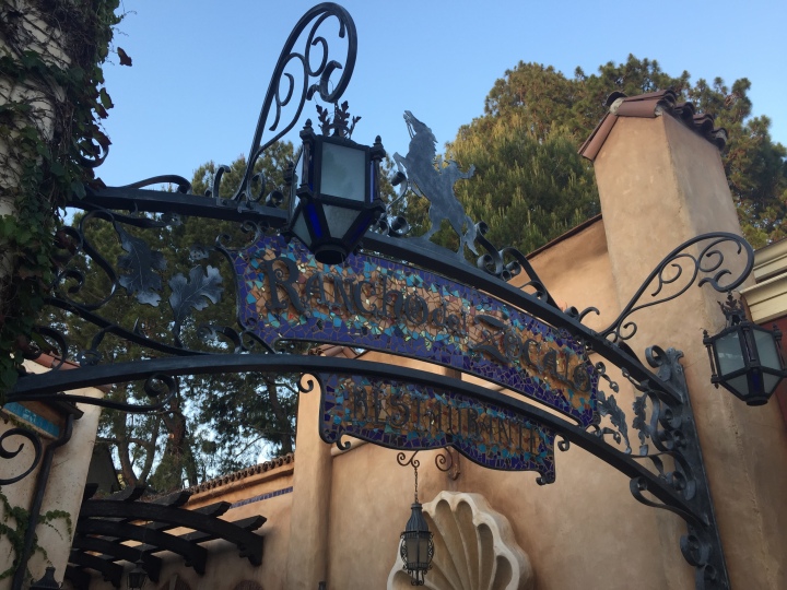 The sign above the entrance to Rancho del Zocalo in Frontierland