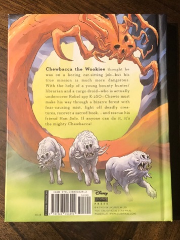 The back cover for The Mighty Chewbacca In The Forest of Fear